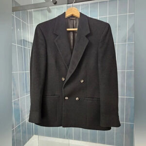 Vintage Nordstrom Oversized Black Camel Hair Blazer size 6